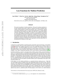 Loss Functions for Multiset Prediction