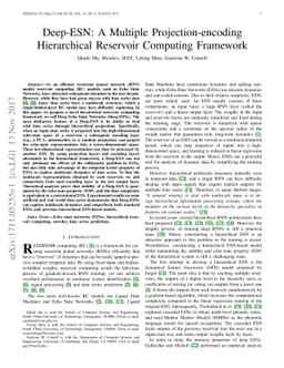 Deep-ESN: A Multiple Projection-encoding Hierarchical Reservoir
  Computing Framework