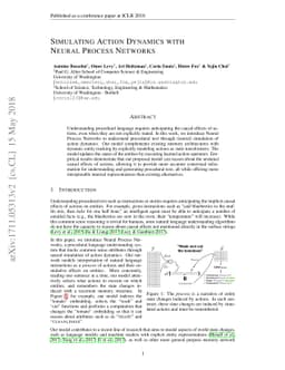 Simulating Action Dynamics with Neural Process Networks