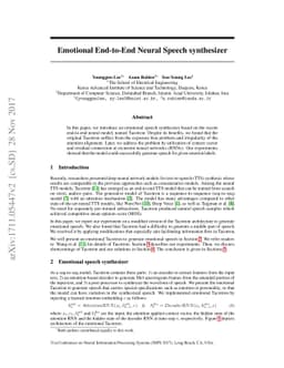 Emotional End-to-End Neural Speech Synthesizer