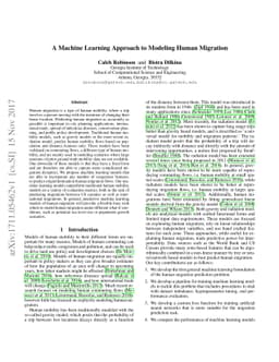 A Machine Learning Approach to Modeling Human Migration