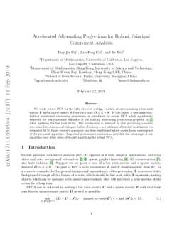 Accelerated Alternating Projections for Robust Principal Component
  Analysis