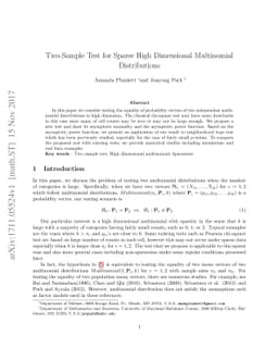 Two-Sample Test for Sparse High Dimensional Multinomial Distributions