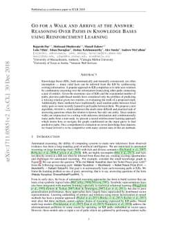 Go for a Walk and Arrive at the Answer: Reasoning Over Paths in
  Knowledge Bases using Reinforcement Learning