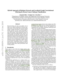 Hybrid Approach of Relation Network and Localized Graph Convolutional
  Filtering for Breast Cancer Subtype Classification