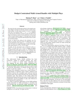 Budget-Constrained Multi-Armed Bandits with Multiple Plays