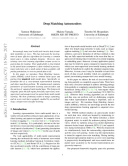 Deep Matching Autoencoders