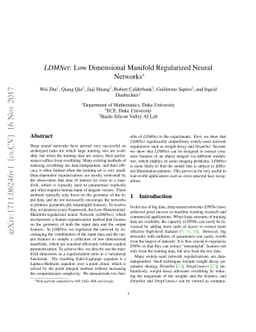 LDMNet: Low Dimensional Manifold Regularized Neural Networks