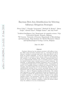 Bayesian Best-Arm Identification for Selecting Influenza Mitigation
  Strategies