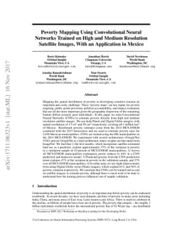 Poverty Mapping Using Convolutional Neural Networks Trained on High and
  Medium Resolution Satellite Images, With an Application in Mexico