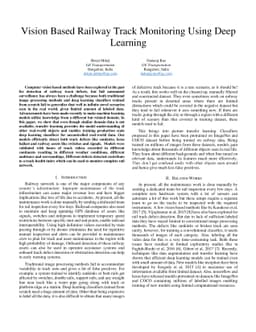 Vision Based Railway Track Monitoring using Deep Learning