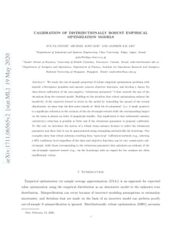 Calibration of Distributionally Robust Empirical Optimization Models