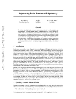 Segmenting Brain Tumors with Symmetry