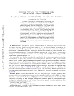Formal Privacy for Functional Data with Gaussian Perturbations