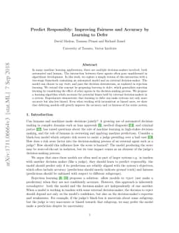Predict Responsibly: Improving Fairness and Accuracy by Learning to
  Defer