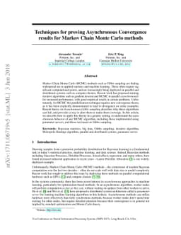 Techniques for proving Asynchronous Convergence results for Markov Chain
  Monte Carlo methods