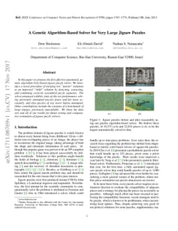 A Genetic Algorithm-Based Solver for Very Large Jigsaw Puzzles