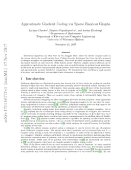 Approximate Gradient Coding via Sparse Random Graphs