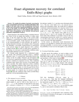 Exact alignment recovery for correlated Erdős-Rényi graphs