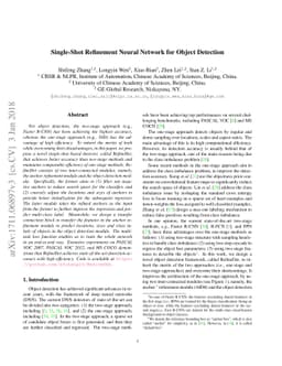 Single-Shot Refinement Neural Network for Object Detection