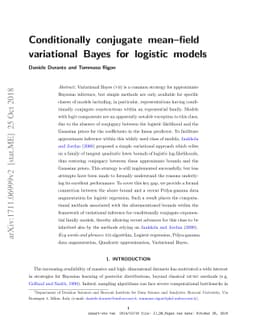 Conditionally conjugate mean-field variational Bayes for logistic models