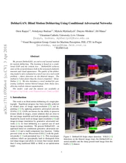 DeblurGAN: Blind Motion Deblurring Using Conditional Adversarial
  Networks