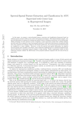 Spectral-Spatial Feature Extraction and Classification by ANN Supervised
  with Center Loss in Hyperspectral Imagery