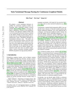 Stein Variational Message Passing for Continuous Graphical Models