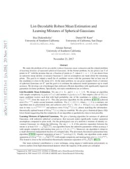 List-Decodable Robust Mean Estimation and Learning Mixtures of Spherical
  Gaussians