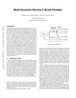 Model Extraction Warning in MLaaS Paradigm