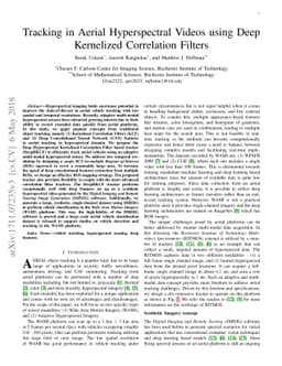 Tracking in Aerial Hyperspectral Videos using Deep Kernelized
  Correlation Filters