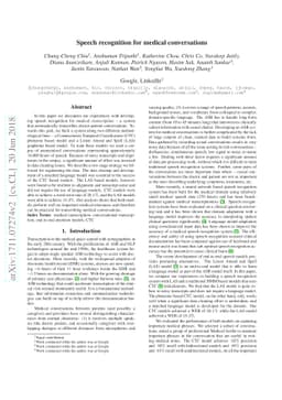 Speech recognition for medical conversations