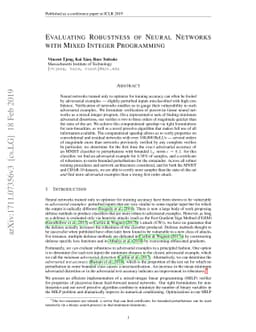 Evaluating Robustness of Neural Networks with Mixed Integer Programming