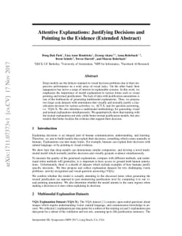 Attentive Explanations: Justifying Decisions and Pointing to the
  Evidence (Extended Abstract)