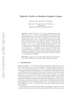 Majority Model on Random Regular Graphs