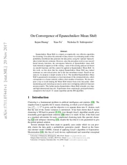 On Convergence of Epanechnikov Mean Shift