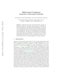 Bidirectional Conditional Generative Adversarial Networks