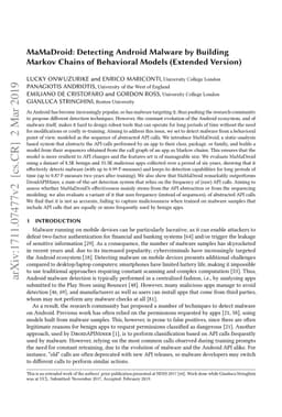 MaMaDroid: Detecting Android Malware by Building Markov Chains of
  Behavioral Models (Extended Version)