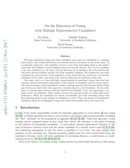 On the Distortion of Voting with Multiple Representative Candidates