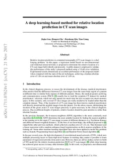 A deep learning-based method for relative location prediction in CT scan
  images