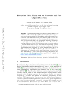 Receptive Field Block Net for Accurate and Fast Object Detection