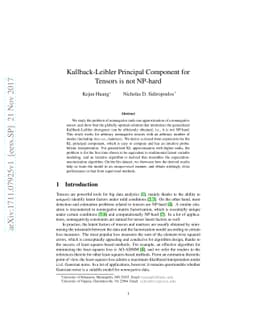 Kullback-Leibler Principal Component for Tensors is not NP-hard