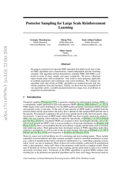 Posterior Sampling for Large Scale Reinforcement Learning