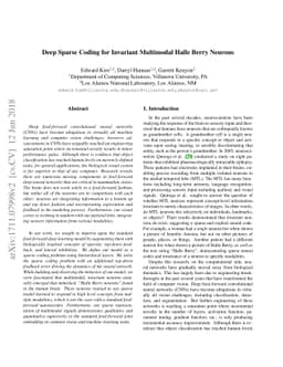 Deep Sparse Coding for Invariant Multimodal Halle Berry Neurons