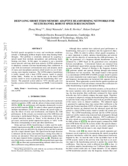 Deep Long Short-Term Memory Adaptive Beamforming Networks For
  Multichannel Robust Speech Recognition
