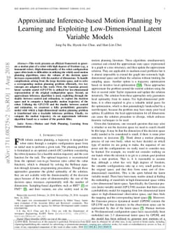 Approximate Inference-based Motion Planning by Learning and Exploiting
  Low-Dimensional Latent Variable Models