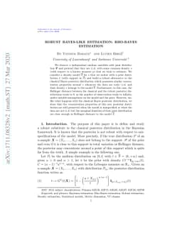 Robust Bayes-Like Estimation: Rho-Bayes estimation