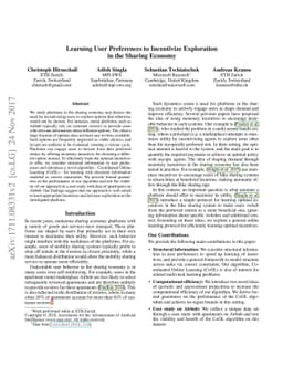 Learning User Preferences to Incentivize Exploration in the Sharing
  Economy