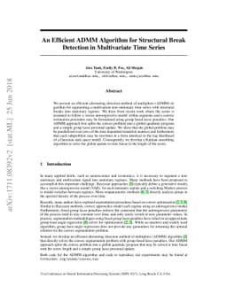 An Efficient ADMM Algorithm for Structural Break Detection in
  Multivariate Time Series