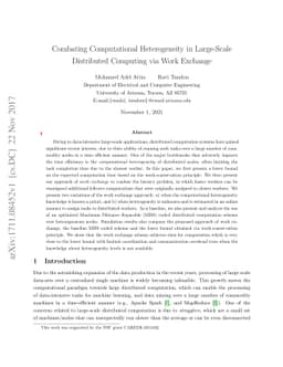 Combating Computational Heterogeneity in Large-Scale Distributed
  Computing via Work Exchange
